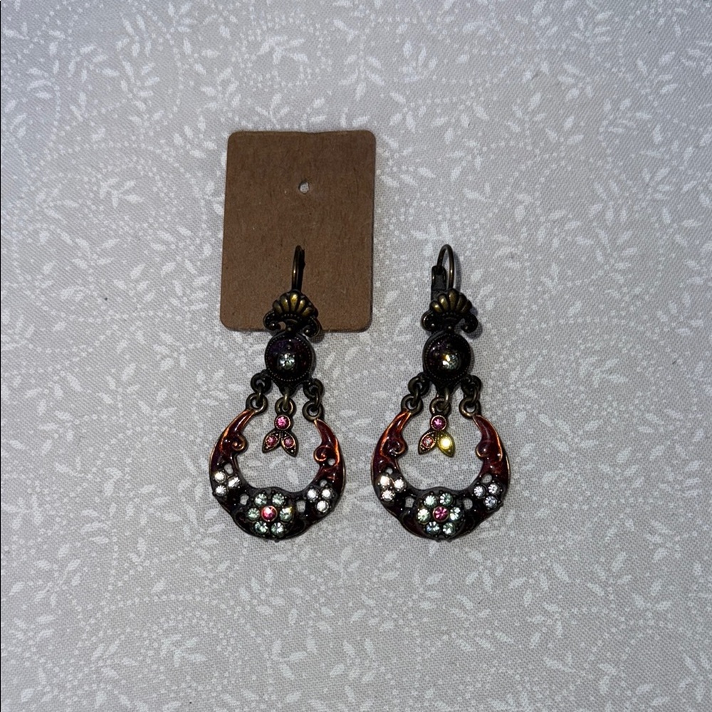 Kirks Folly Red and Pink Dangle Earrings